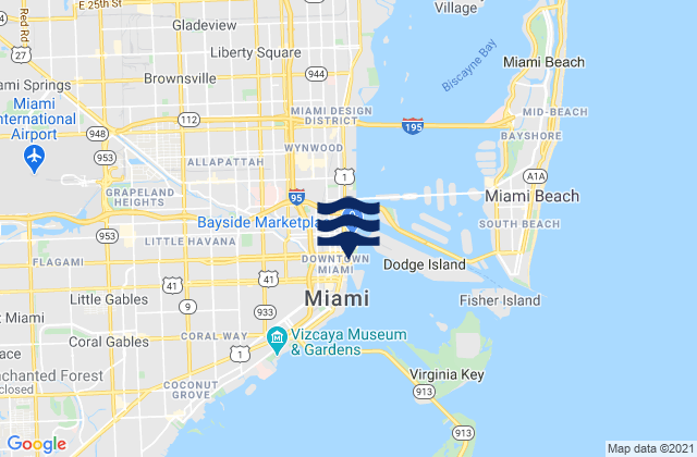 Miami, United Statesの潮見表地図