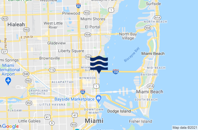 Miami Springs, United Statesの潮見表地図