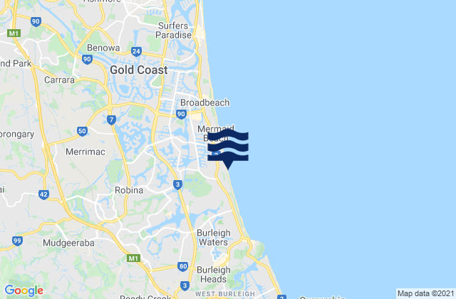 Miami State High School, Australiaの潮見表地図