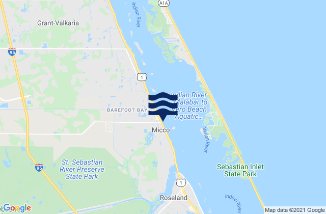 Micco, United Statesの潮見表地図