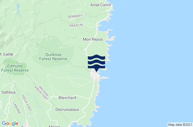 Micoud, Saint Luciaの潮見表地図