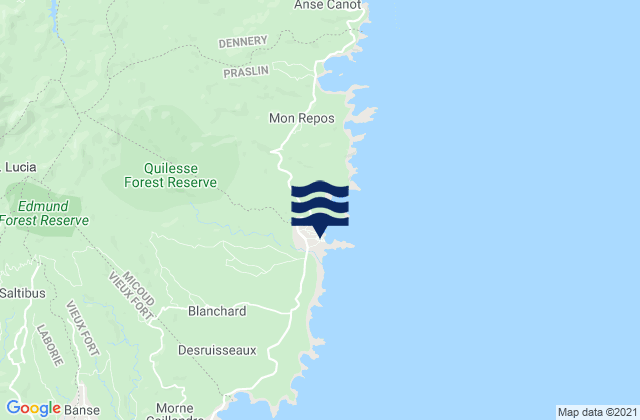 Micoud, Saint Luciaの潮見表地図