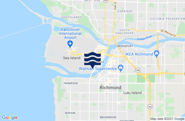 Middle Arm, Canadaの潮見表地図