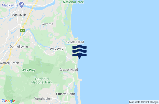 Middle Beach, Australiaの潮見表地図