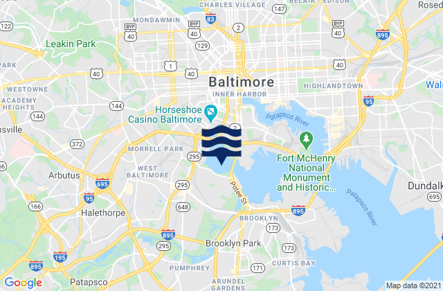 Middle Branch, Baltimore Harbor, United Statesの潮見表地図