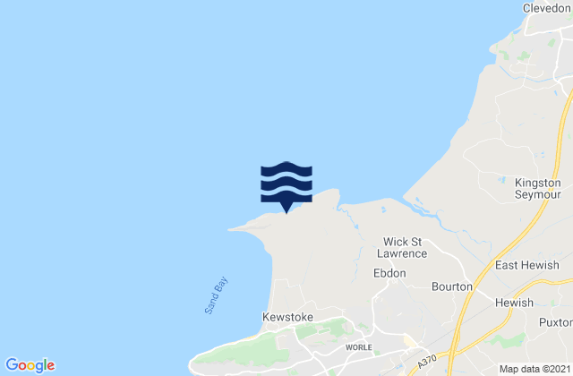 Middle Hope Beach, United Kingdomの潮見表地図