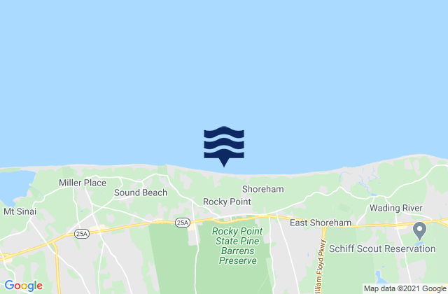 Middle Island, United Statesの潮見表地図