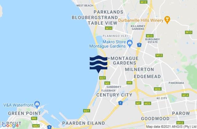 MiddleRock, South Africaの潮見表地図