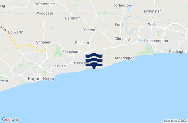 Middleton-on-Sea Beach, United Kingdomの潮見表地図