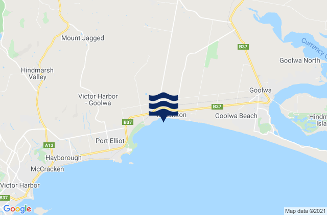 Middleton Beach, Australiaの潮見表地図