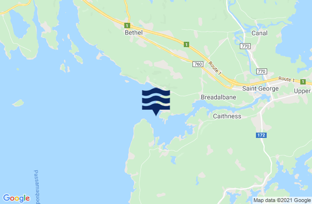 Midjik Bluff, Canadaの潮見表地図