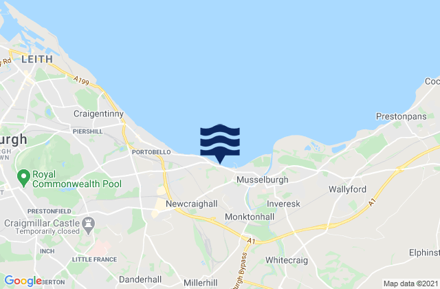 Midlothian, United Kingdomの潮見表地図
