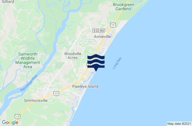 Midway Inlet North (Pawleys Island), United Statesの潮見表地図