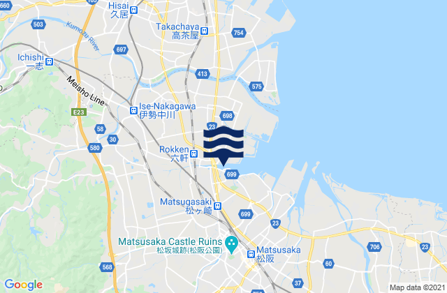 Mie-ken, Japanの潮見表地図