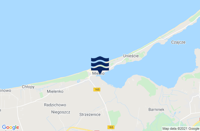 Mielno, Polandの潮見表地図