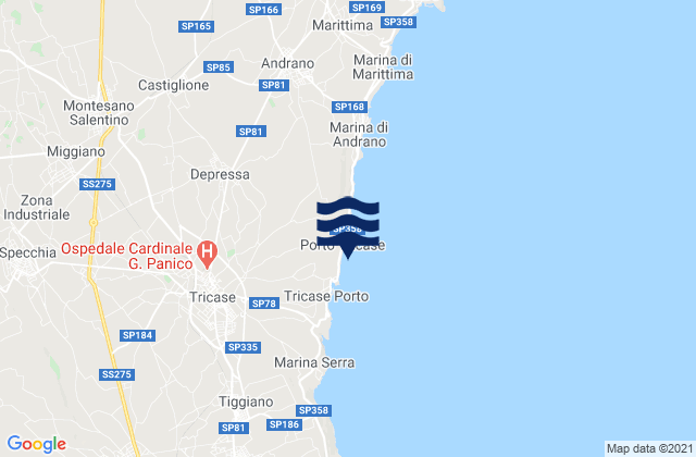 Miggiano, Italyの潮見表地図