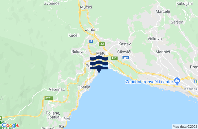 Mihotići, Croatiaの潮見表地図