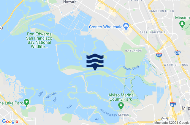 Mildred Island, United Statesの潮見表地図