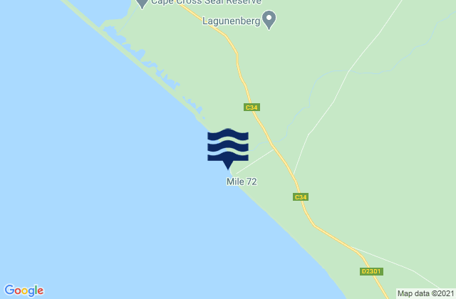 Mile 72, Namibiaの潮見表地図