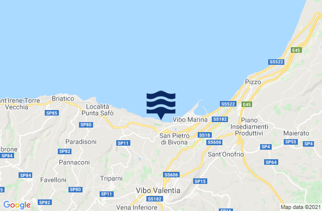 Mileto, Italyの潮見表地図