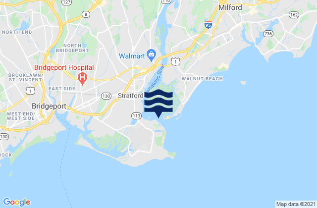Milford Point 0.2 mile west of, United Statesの潮見表地図