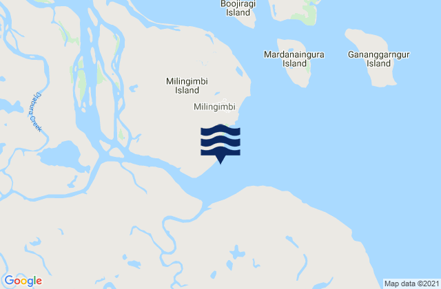 Milingimbi Island, Australiaの潮見表地図