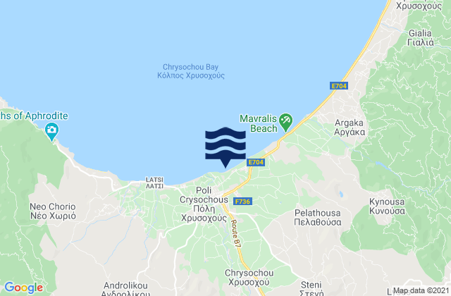 Milioú, Cyprusの潮見表地図
