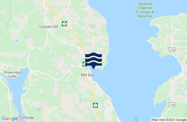 Mill Bay, Canadaの潮見表地図