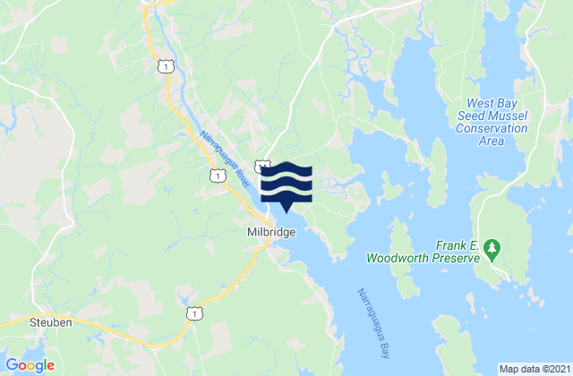 Millbridge Narraguagus River Maine, United Statesの潮見表地図