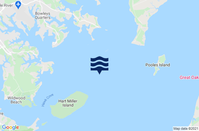 Miller Island 1.5 miles ENE of, United Statesの潮見表地図