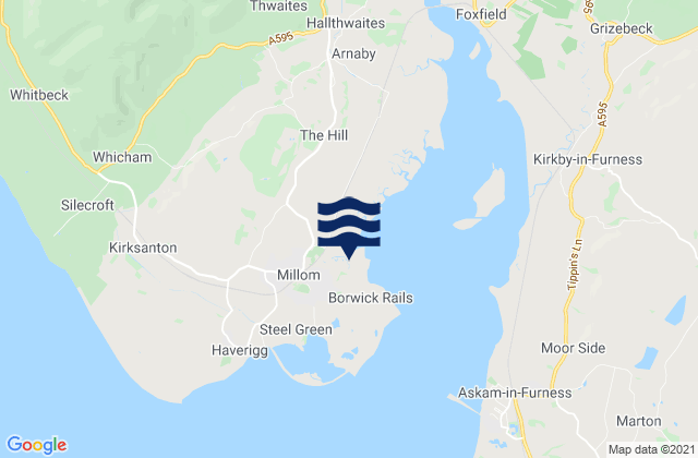Millom Beach, United Kingdomの潮見表地図