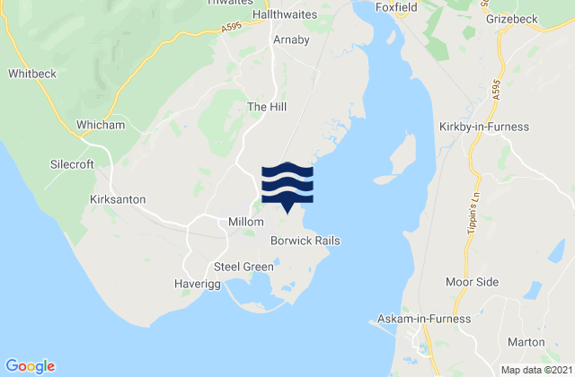 Millom, United Kingdomの潮見表地図