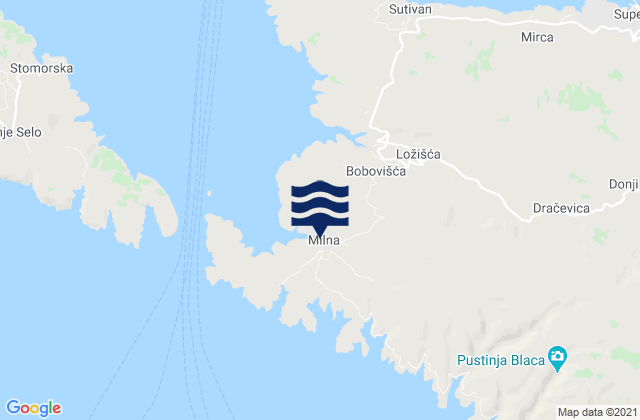 Milna, Croatiaの潮見表地図