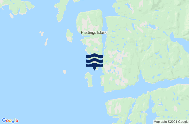 Milne Island, Canadaの潮見表地図