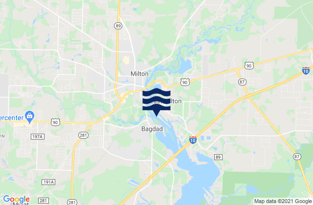 Milton (Blackwater River), United Statesの潮見表地図