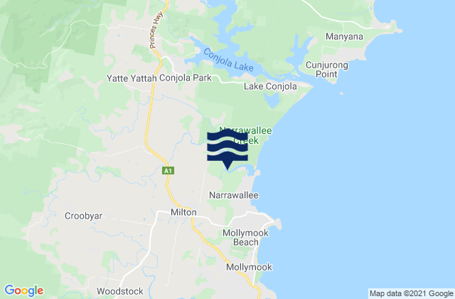 Milton, Australiaの潮見表地図