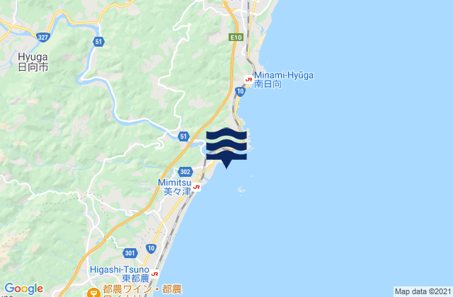 Mimitsu, Japanの潮見表地図