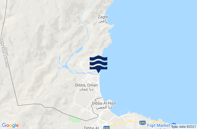 Mina Daba, Iranの潮見表地図