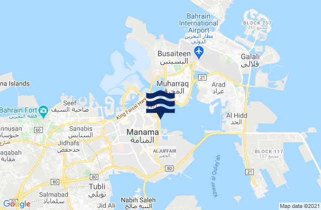 Mina Salman, Saudi Arabiaの潮見表地図