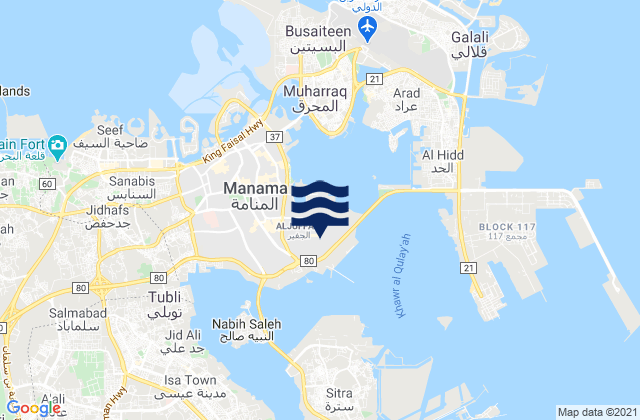 Mina Sulman (Bahrain), Saudi Arabiaの潮見表地図