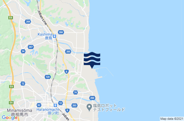 Minamisōma Shi, Japanの潮見表地図