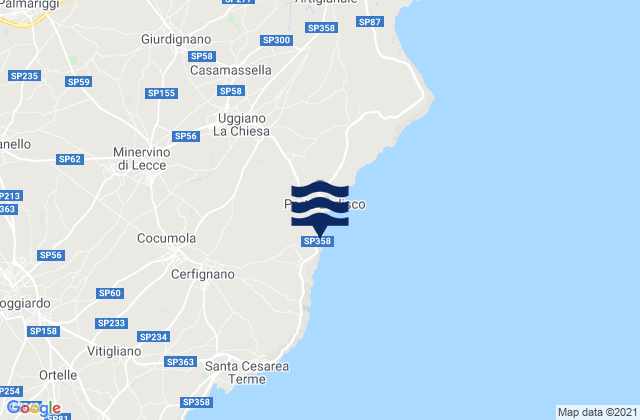 Minervino di Lecce, Italyの潮見表地図