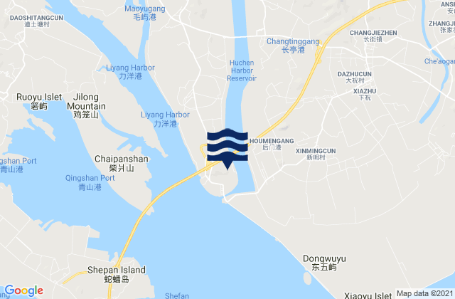 Minggang, Chinaの潮見表地図
