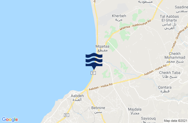 Minie-Denniyeh, Lebanonの潮見表地図