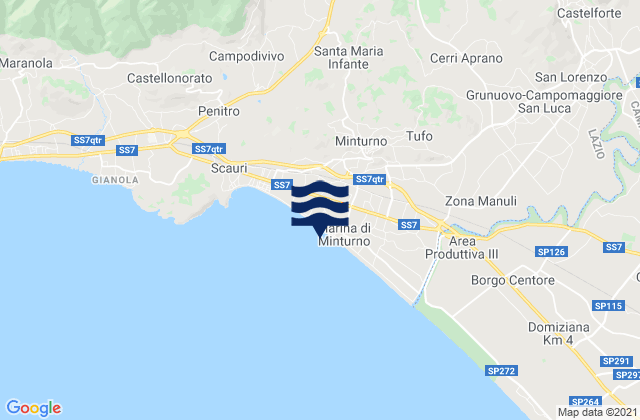 Minturno, Italyの潮見表地図
