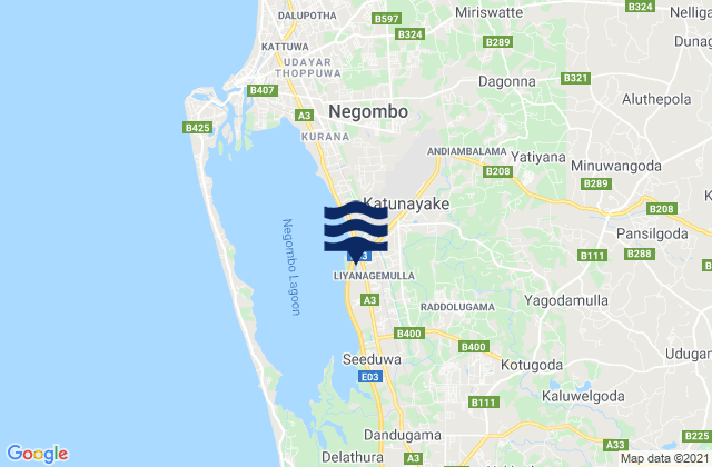 Minuwangoda, Sri Lankaの潮見表地図