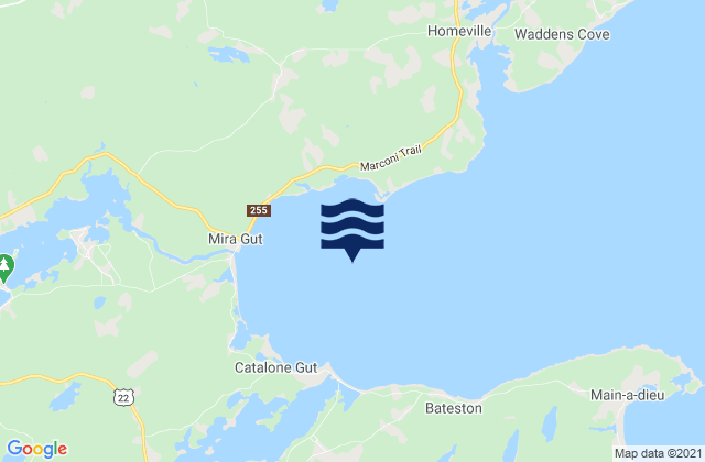 Mira Bay, Canadaの潮見表地図