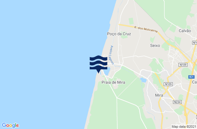 Mira, Portugalの潮見表地図
