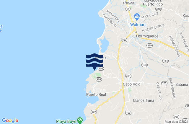 Miradero Barrio, Puerto Ricoの潮見表地図