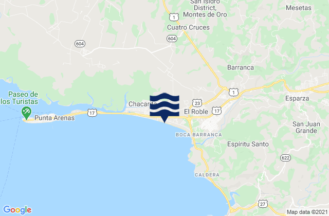 Miramar, Costa Ricaの潮見表地図